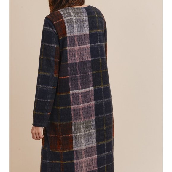 Plaid long body cardigan - Picture 5 of 5